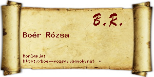 Boér Rózsa névjegykártya