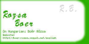 rozsa boer business card